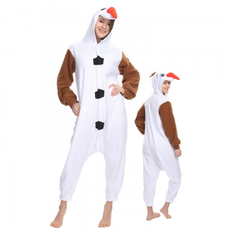 Olaf Onesie Costume Pajama for Adult Women & Men Halloween Costumes