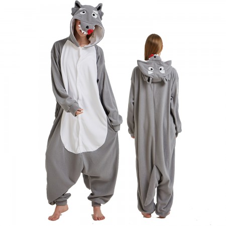 Wolf Onesie Costume Pajama for Adult Women & Men Halloween Costumes