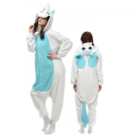 Blue Pegasus Unicorn Costume Onesie Pajamas Adult Animal Onesie for Women & Men