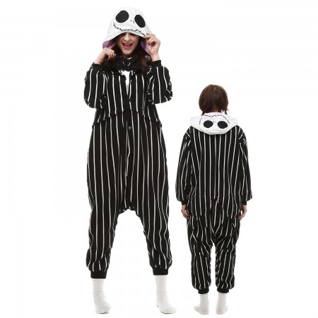 Jack Skellington Costume Onesie Pajamas Adult Animal Onesie for Women & Men