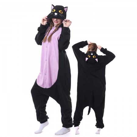 Midnight Cat Costume Onesie Pajamas Adult Animal Costumes for Women & Men