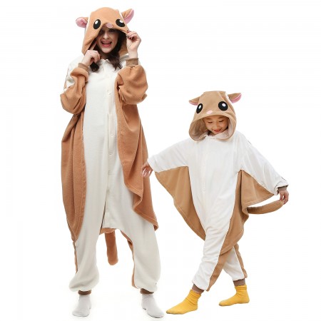 Kids & Adults Flying Squirrel Onesie Costumes