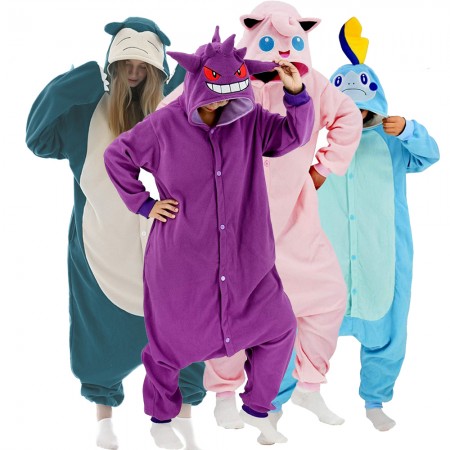 Pokemon Umbreon & Espeon & Snorlax & Gengar & Squirtle Onesie Adult Halloween Costumes Party Outfit for Women & Men