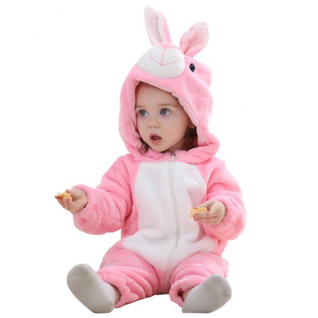 Baby Pink Rabbit Onesie Pajama Animal Onesies Costume for Toddler Infant