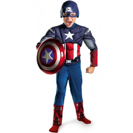 Kids Captain America Costume Boys Halloween Superhero Costumes