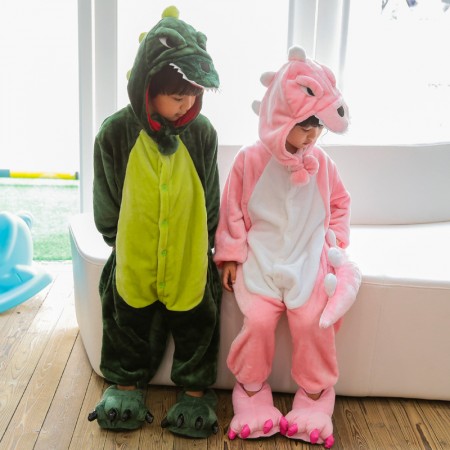 Kids Dinosaur Onesie Costume Pajama for Boys & Girls With Hood
