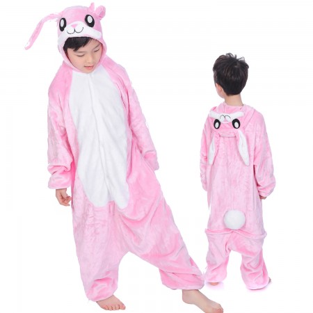 Pink Rabbit Onesie Costume Pajama Kids Animal Outfit for Boys & Girls