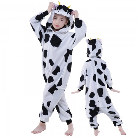 Kids Cow Costume Onesie Pajama Animal Outfit for Boys & Girls