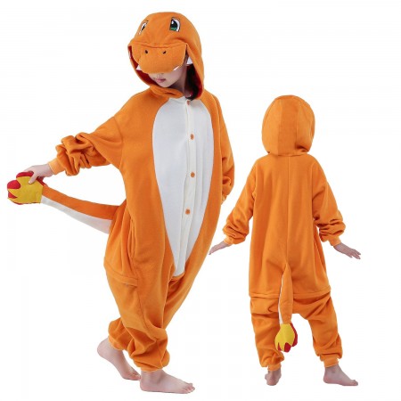 Kids Charmander Costume Onesie Pajama Animal Outfit for Boys & Girls