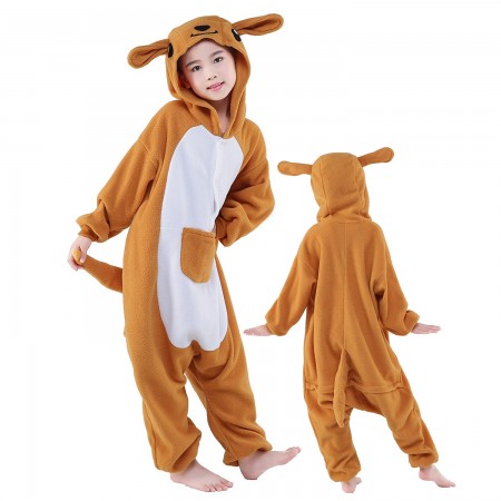Kids Kangaroo Costume Onesie Pajama Animal Outfit for Boys & Girls