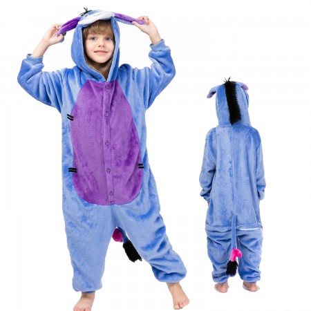 Kids Eeyore Costume Onesie Pajama Animal Outfit for Boys & Girls