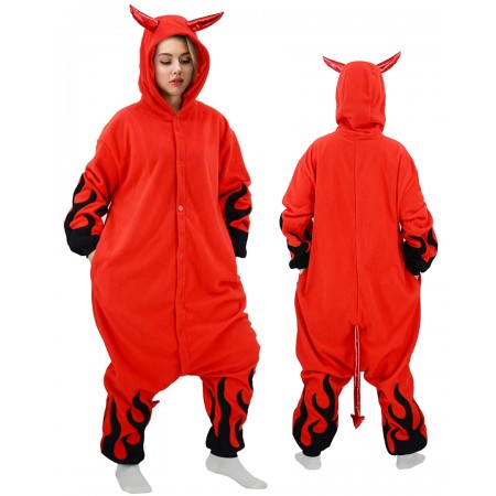 Devil Costume Onesie Halloween Outfit Party Wear Pajamas