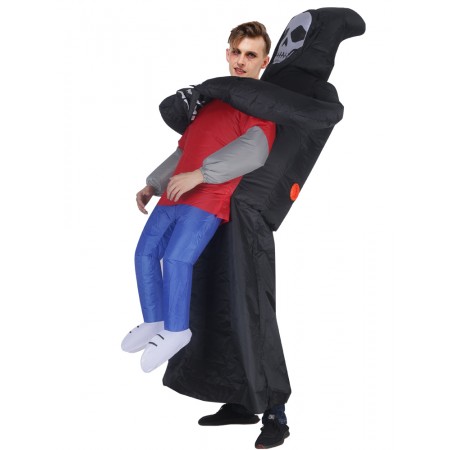 Inflatable Carrying Me Costume for Adult Men Women Blow Up Grim Reaper Costumes