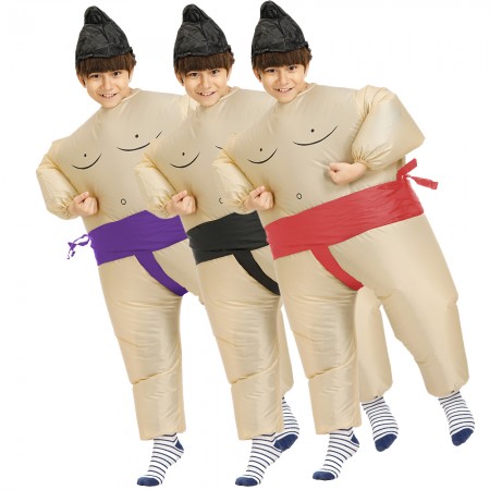 Kid Inflatable Sumo Costume Halloween Blow Up Ride On Funny Costumes