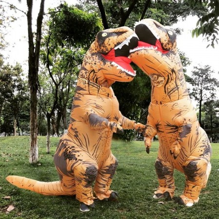 Dinosaur Costumes Inflatable Blow Up T rex Suit for Adults & Kids Funny Party Outfit