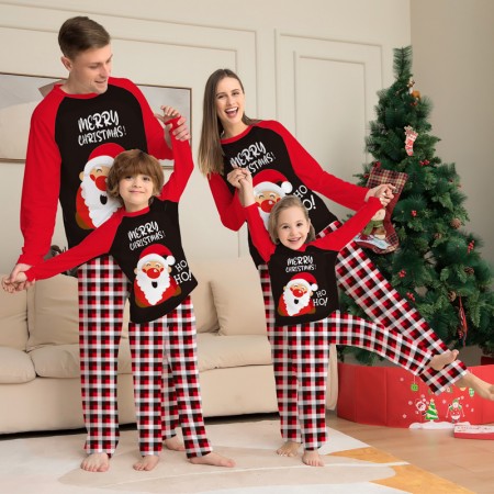 Family Christmas Pajamas Set Santas Pattern Holiday Homewear