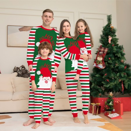 Christmas Pajamas Set Printed Loungewear Stripes Sleepwear