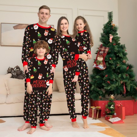 Family Matching Christmas Pajamas Set Holiday Santa Claus Sleepwear Xmas PJS