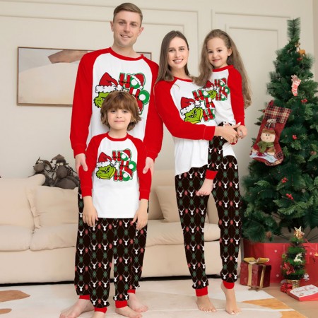 Red Grinch Family Pajamas Christmas Pjs for Women Men Kids