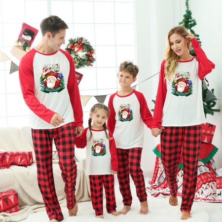 Family Christmas Pajamas Pjs Girls Boys Santa Claus Pajamas Cotton Winter Sleepwear