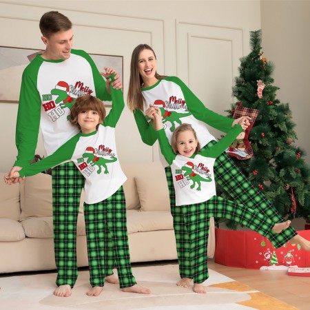 Dino Pattern Matching Family Christmas Pajamas