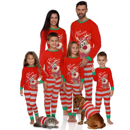 Lovely Deer Printing Christmas Pajamas for Family And Dog