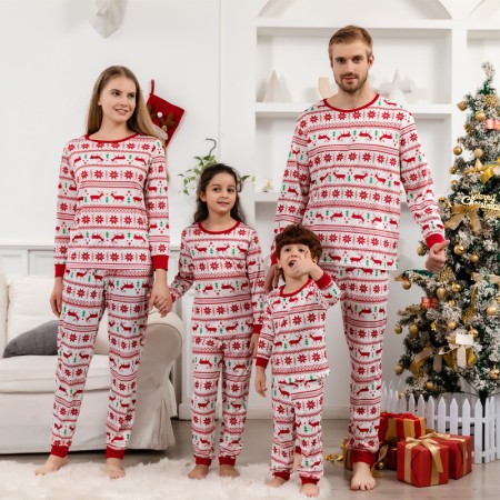 Christmas Pajamas for Family Print Long Sleeve Pullover Casual Pants