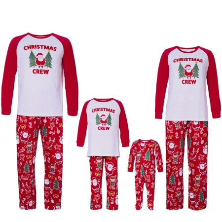 Matching Family Pajamas Set Xmas Tree Santa Pjs for Couples Kids