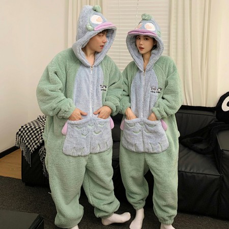 Frog Anime Sleepwear Couples Warm Homewear Loungewear