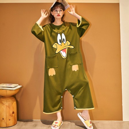 Funny Duck Onesies Short Sleeve Loose Sleepwear Lougewear